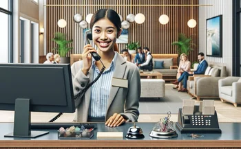 Front desk hotel clerk